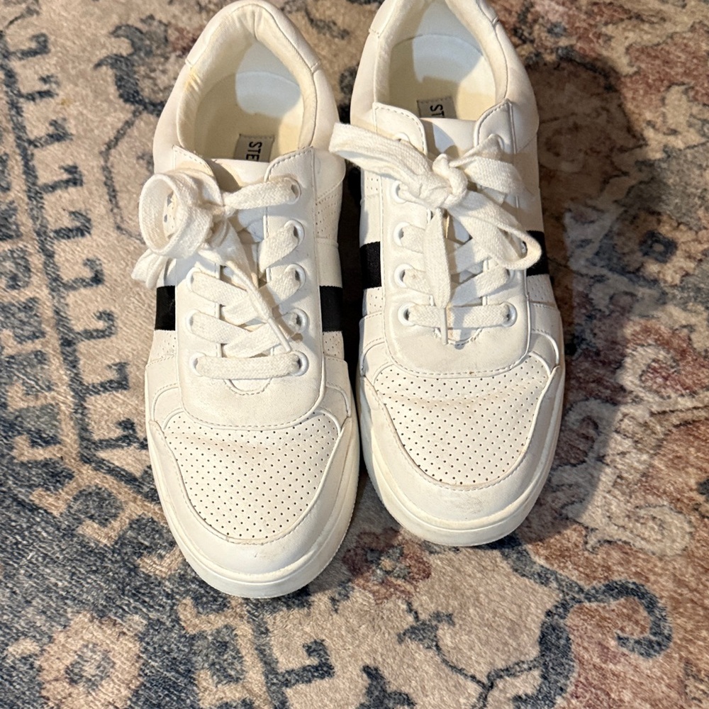 Steve Madden White and Black Sneakers